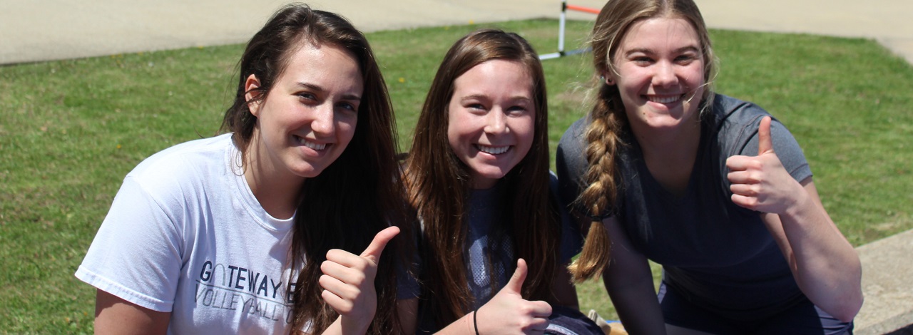 KC students in courtyard