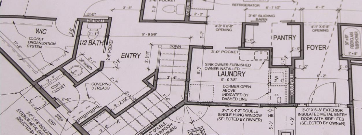 A blue print of the interior of a house