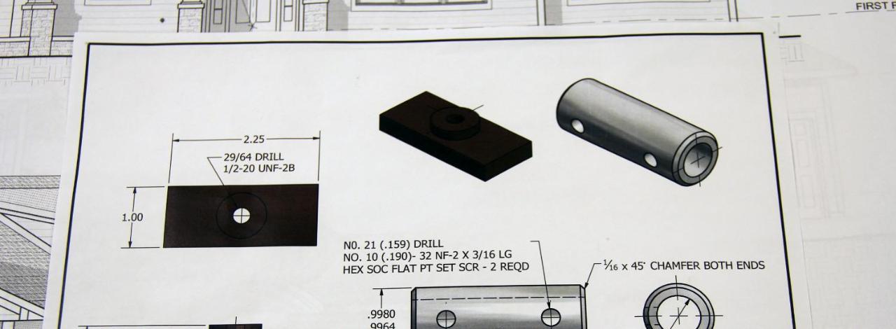 Blueprint image of a clamp