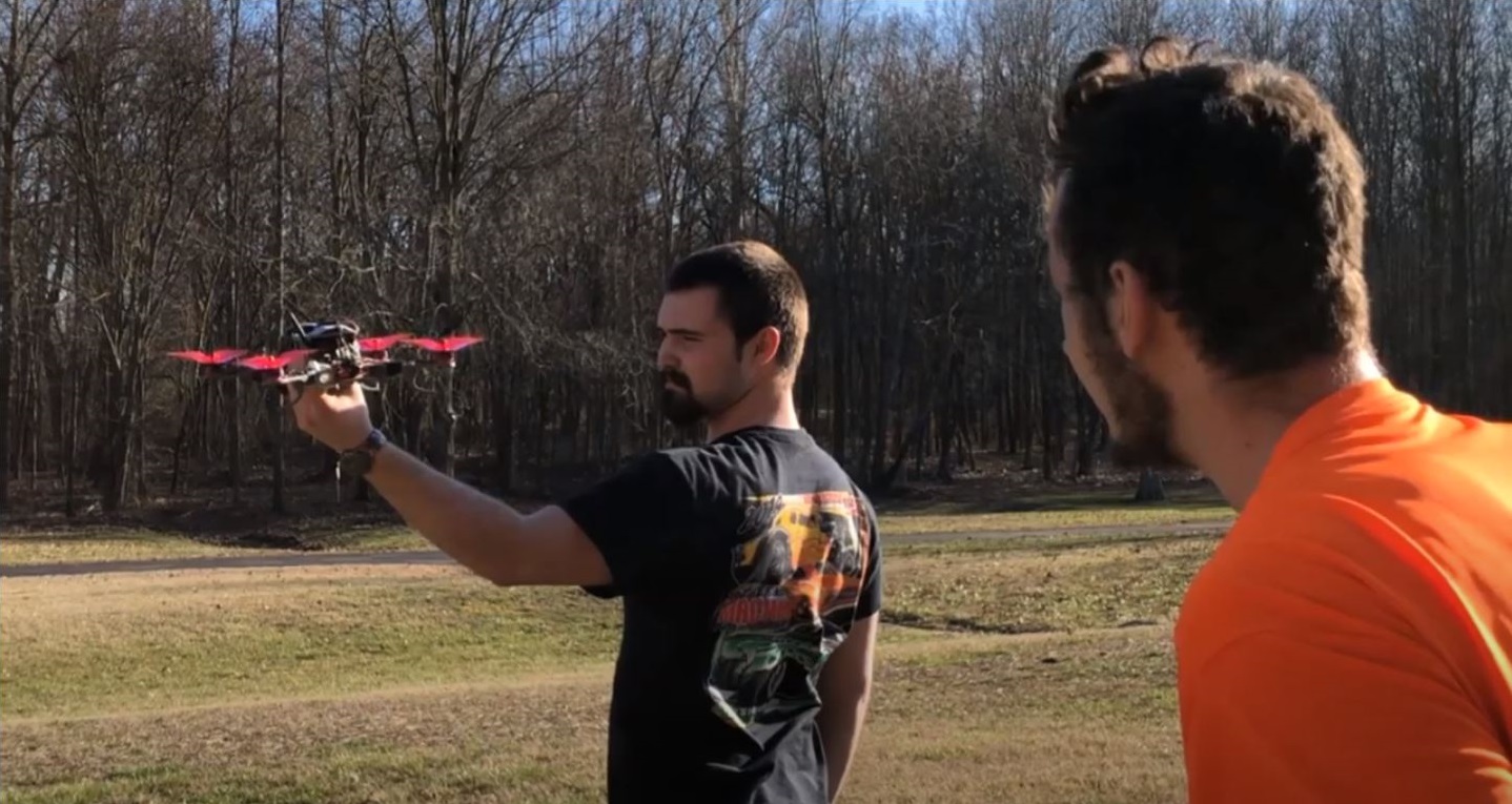 Students flying drones