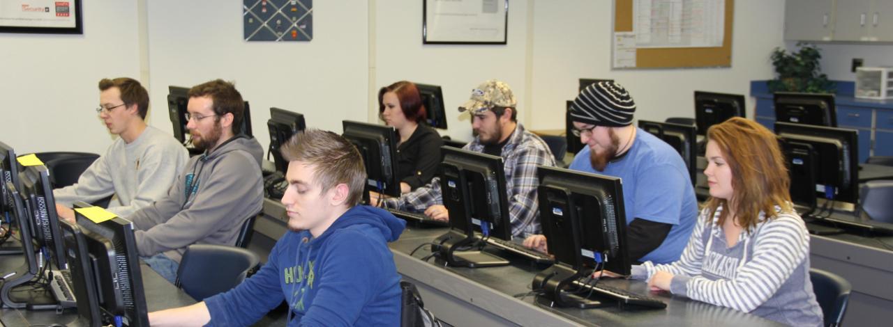 Students working on a computer