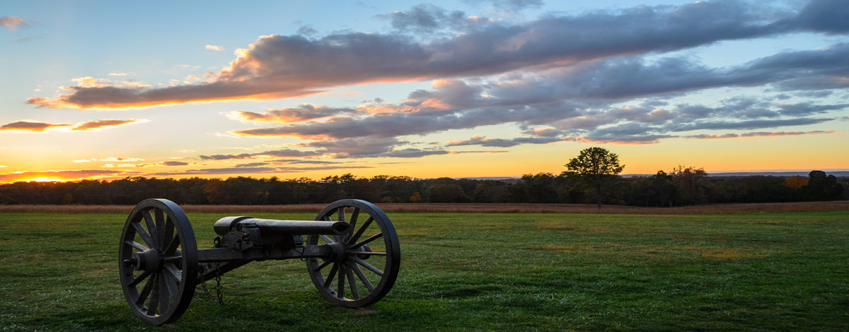 Canon on battlefield