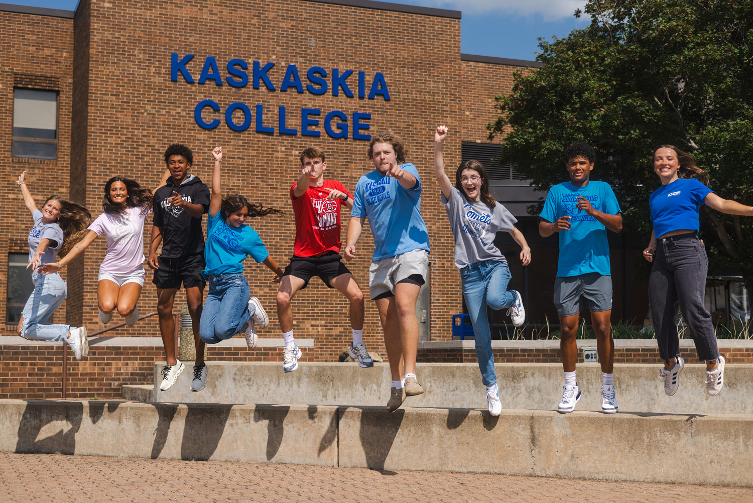 Student jumping for KC